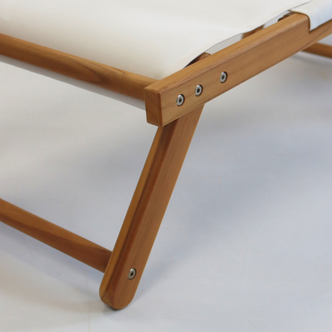 Wooden frame of a beach chair footrest 
