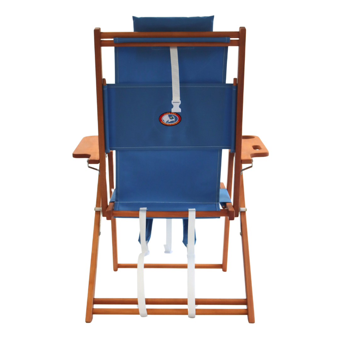 Tall light blue backpack beach chair
