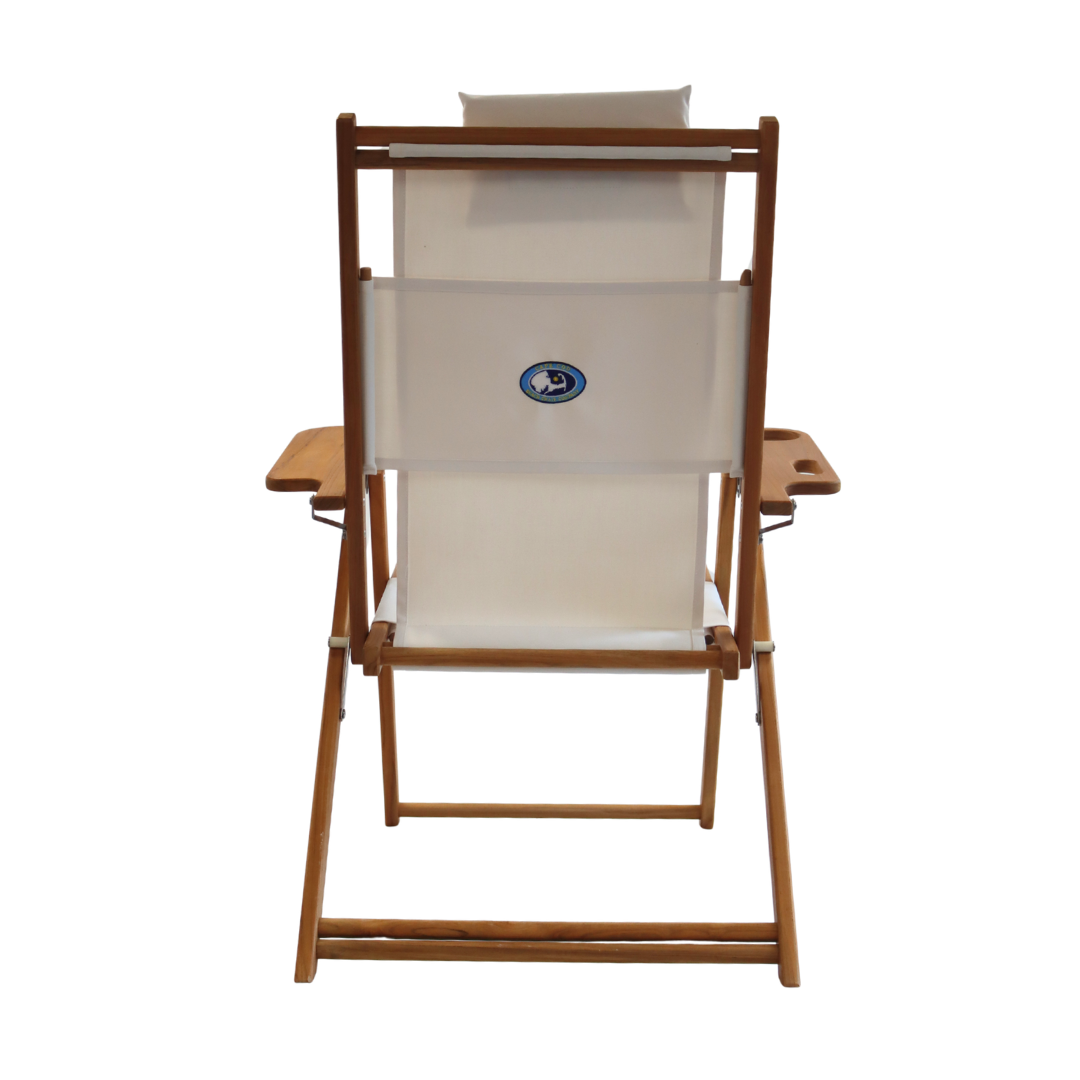 Premium teak white beach chair 