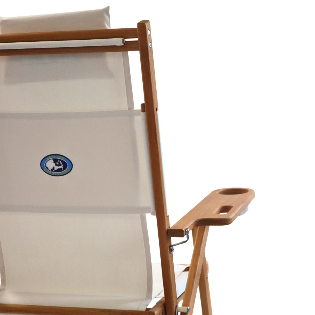 Premium teak beach chair with cupholder