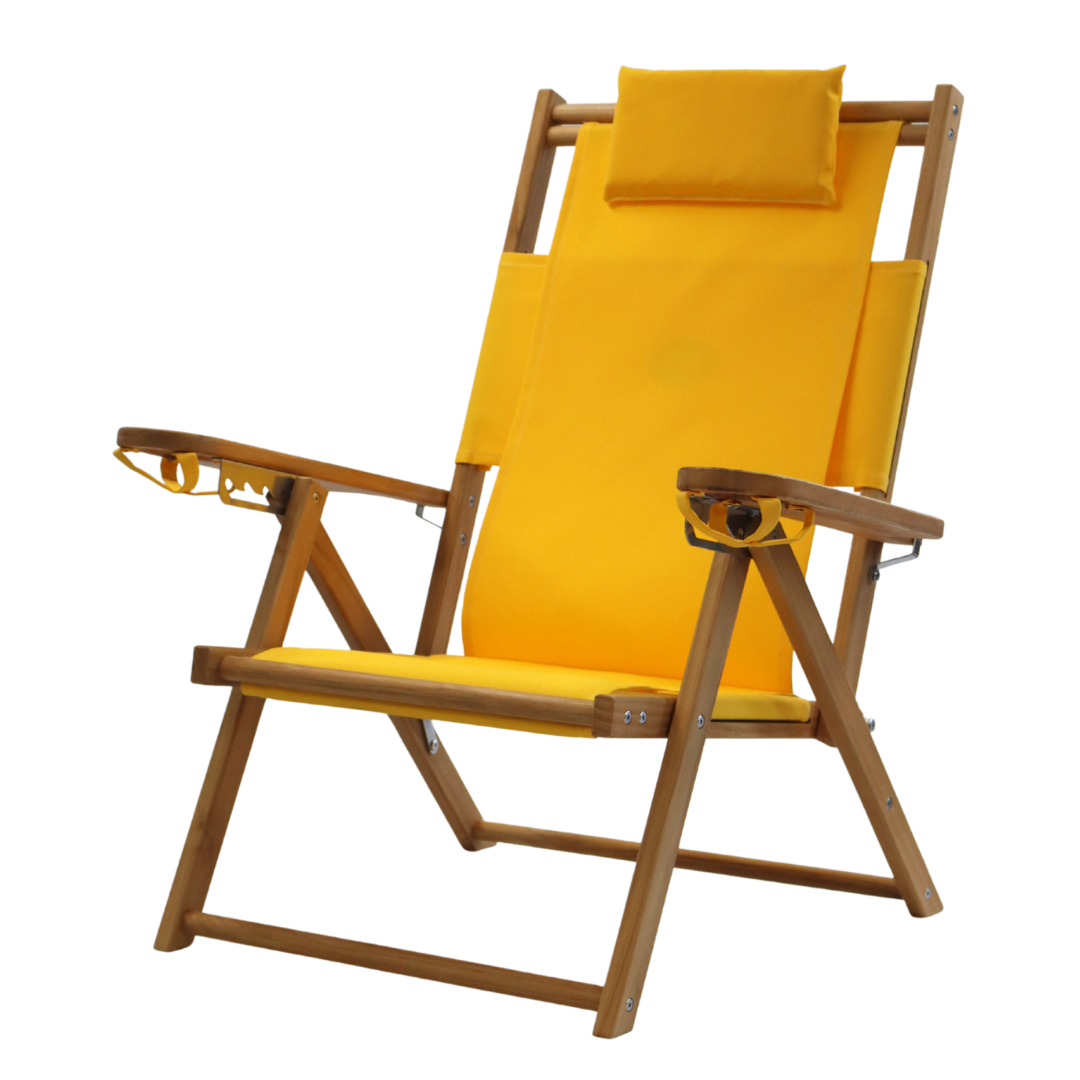 Teak Nauset Recliner- Yellow