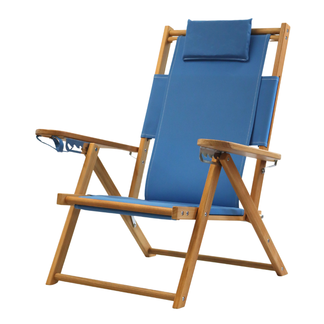 Teak Nauset Recliner- Bay Blue