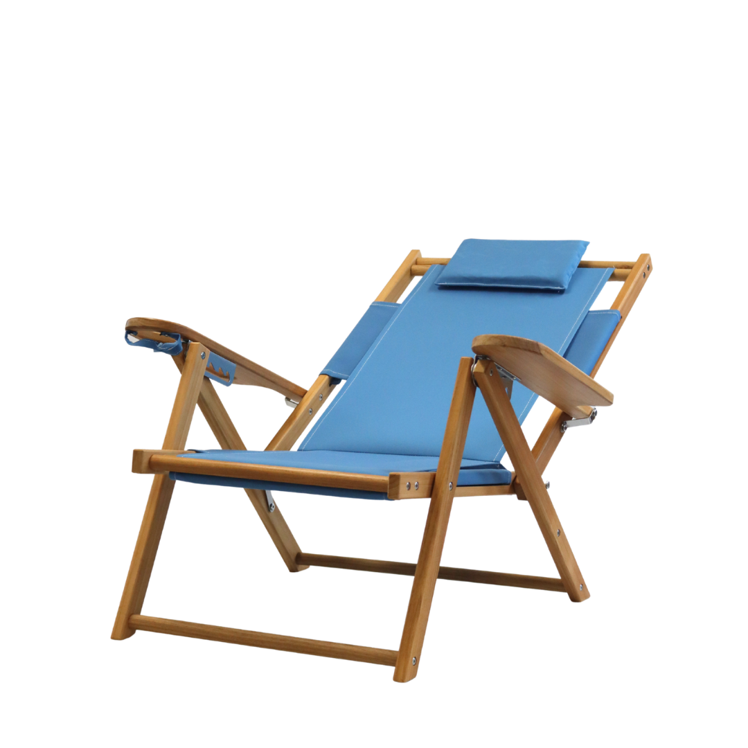 Teak Nauset Recliner- Bay Blue