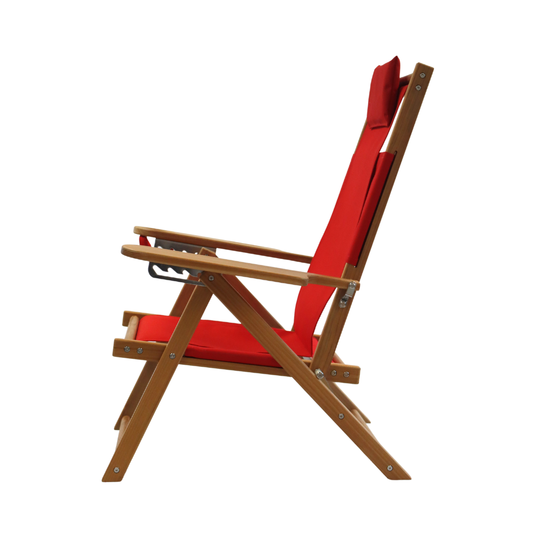 Teak Nauset Recliner- Red