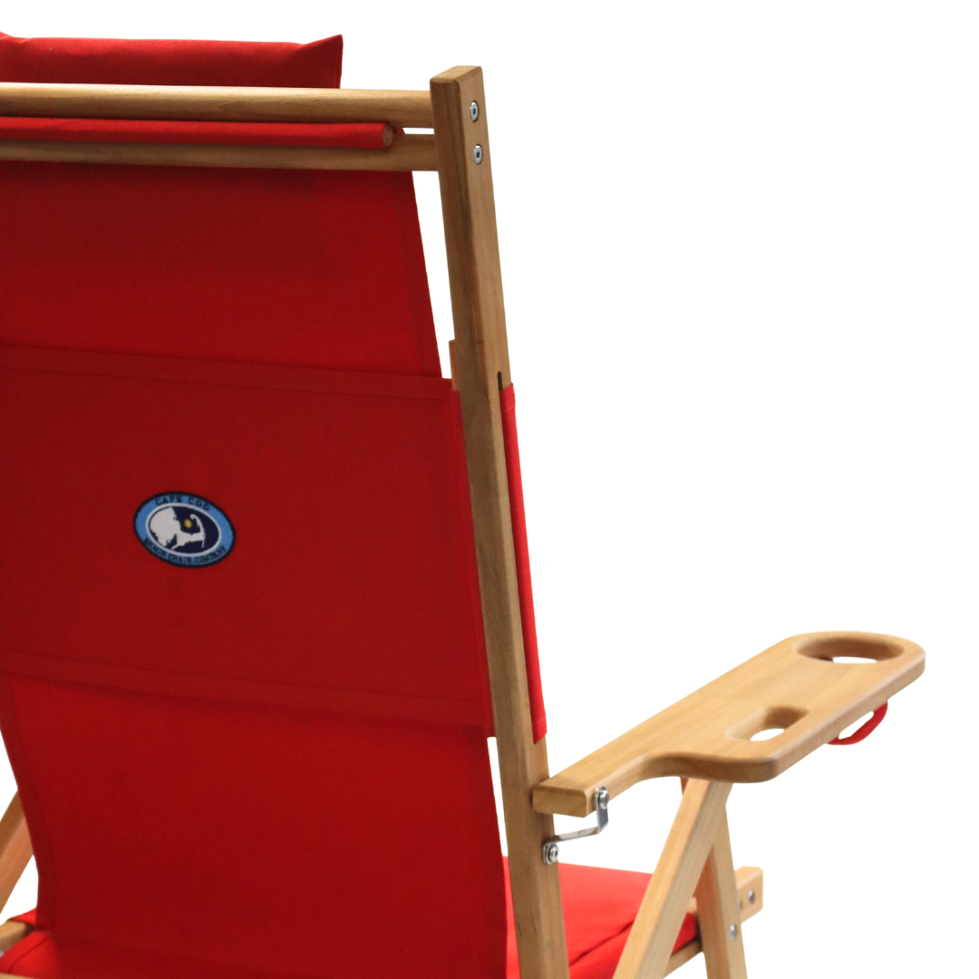 Teak Nauset Recliner- Red