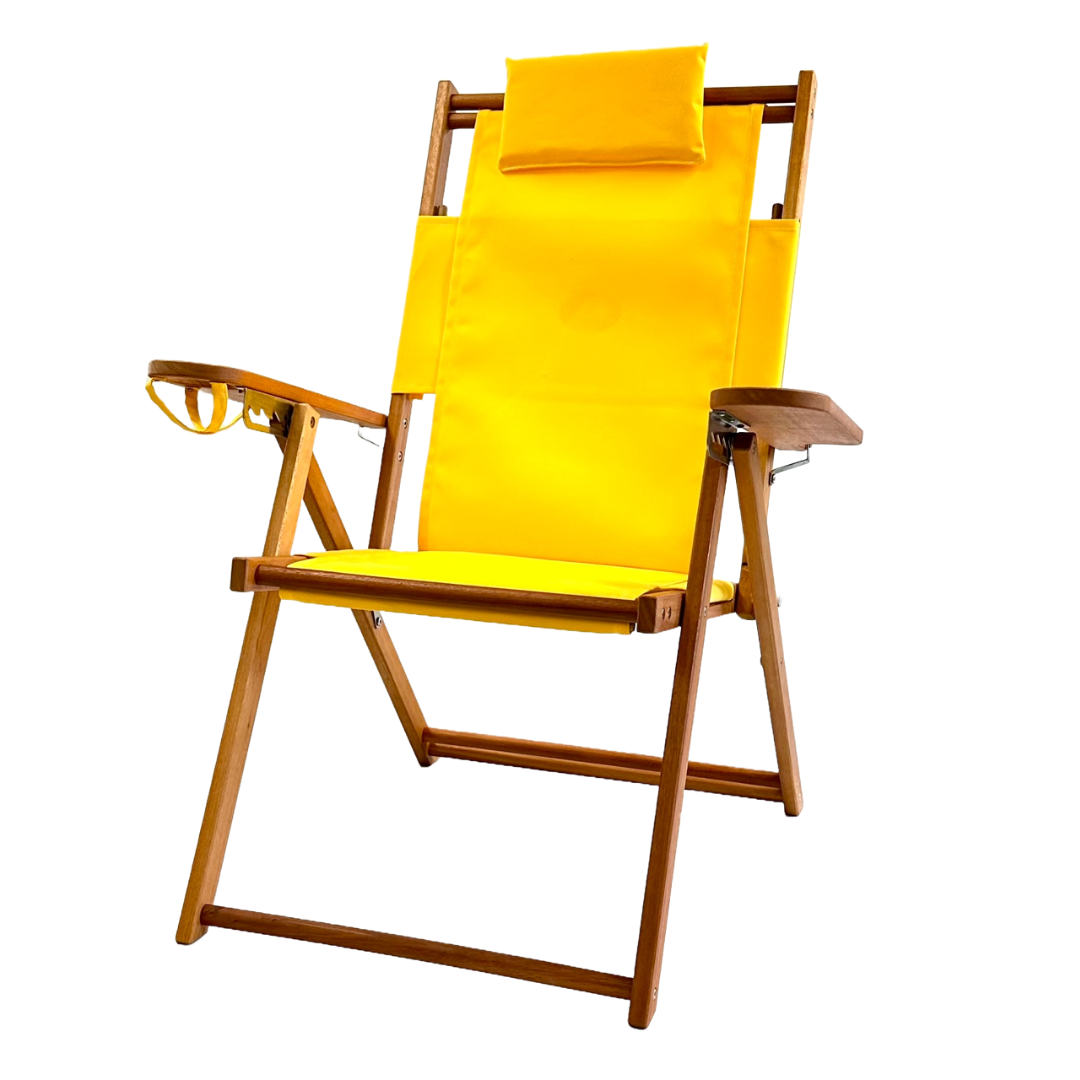 Tall Yellow Wood Beach Chair