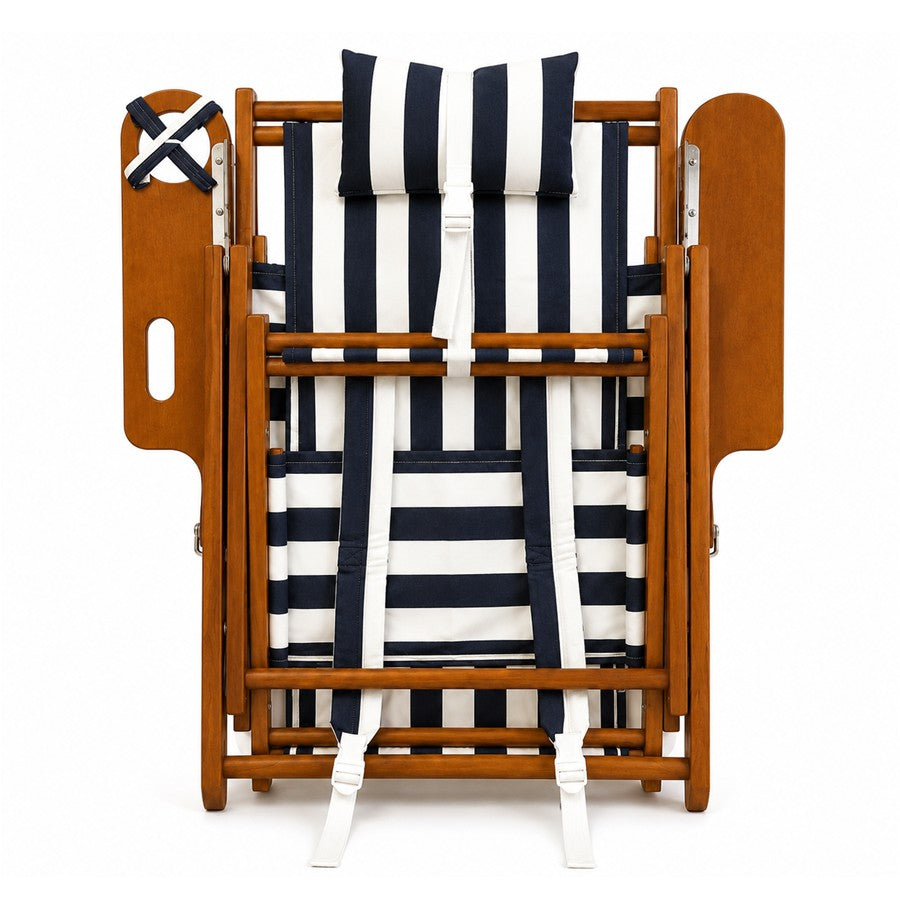 Great Island Backpack Chair- Navy Cabana Stripe