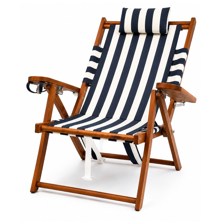Great Island Backpack Chair- Navy Cabana Stripe