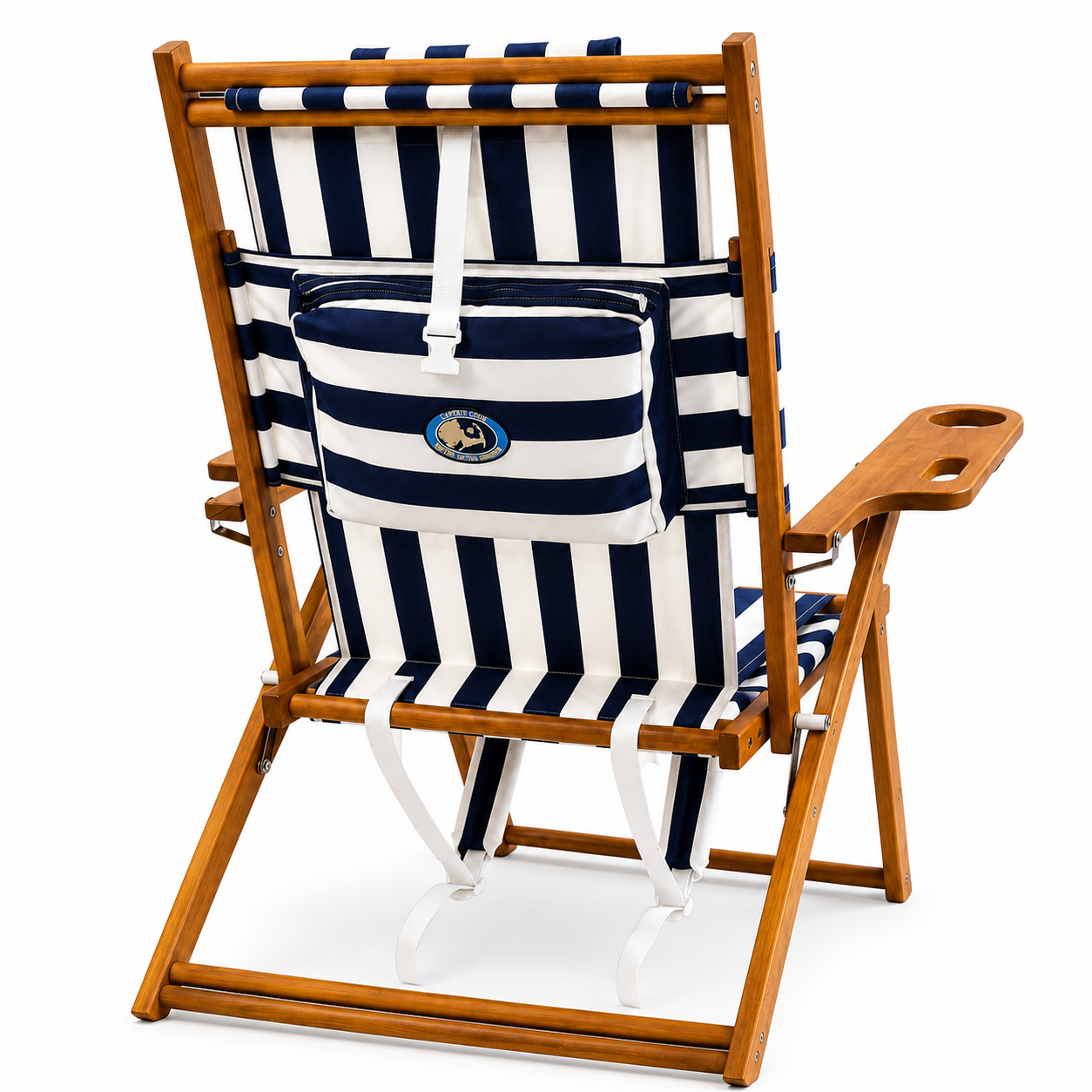 High Tide Backpack Chair- Navy Cabana Stripe