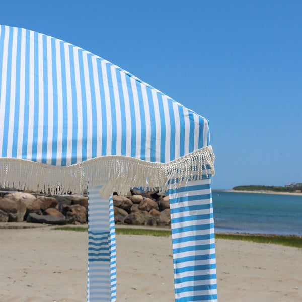Premium Beach Cabana- Light Blue Pin Stripe