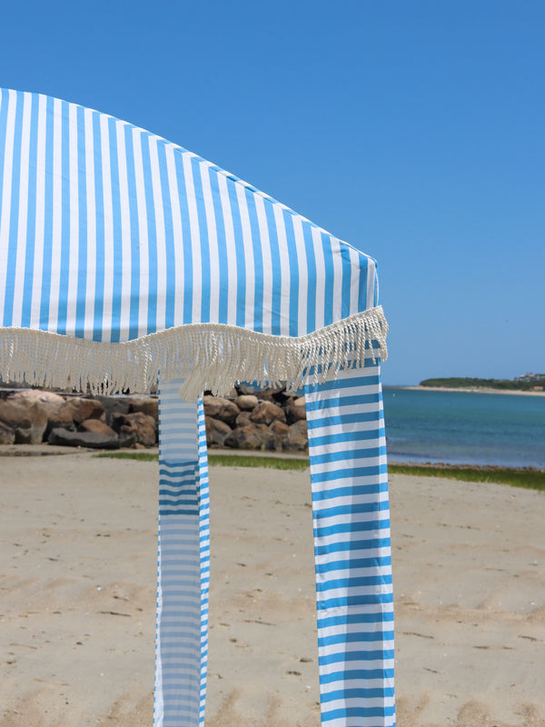Premium Beach Cabana- Light Blue Pin Stripe