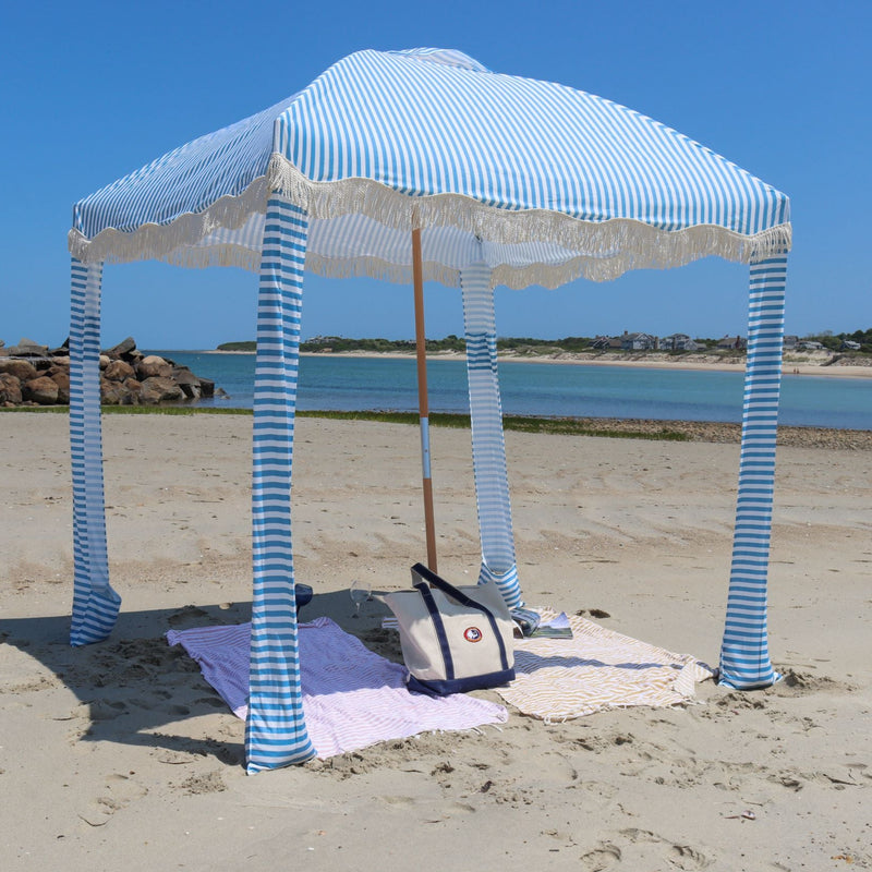 Premium Beach Cabana- Light Blue Pin Stripe – Cape Cod Beach Chair