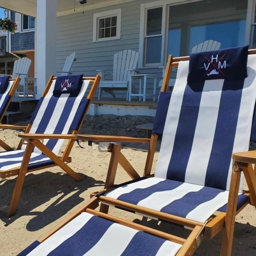 Nauset Recliner- Navy Stripe
