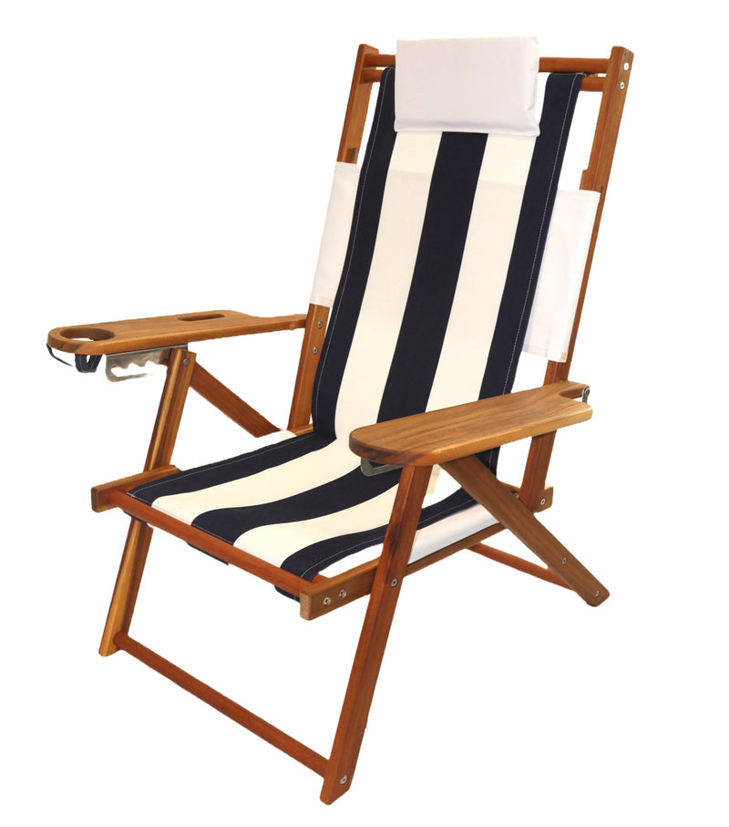 Nauset Recliner- Navy Stripe